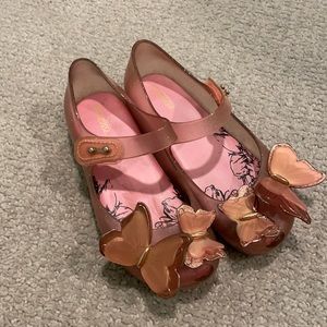 Mini Melissa Pink Glitter Butterfly Shoes